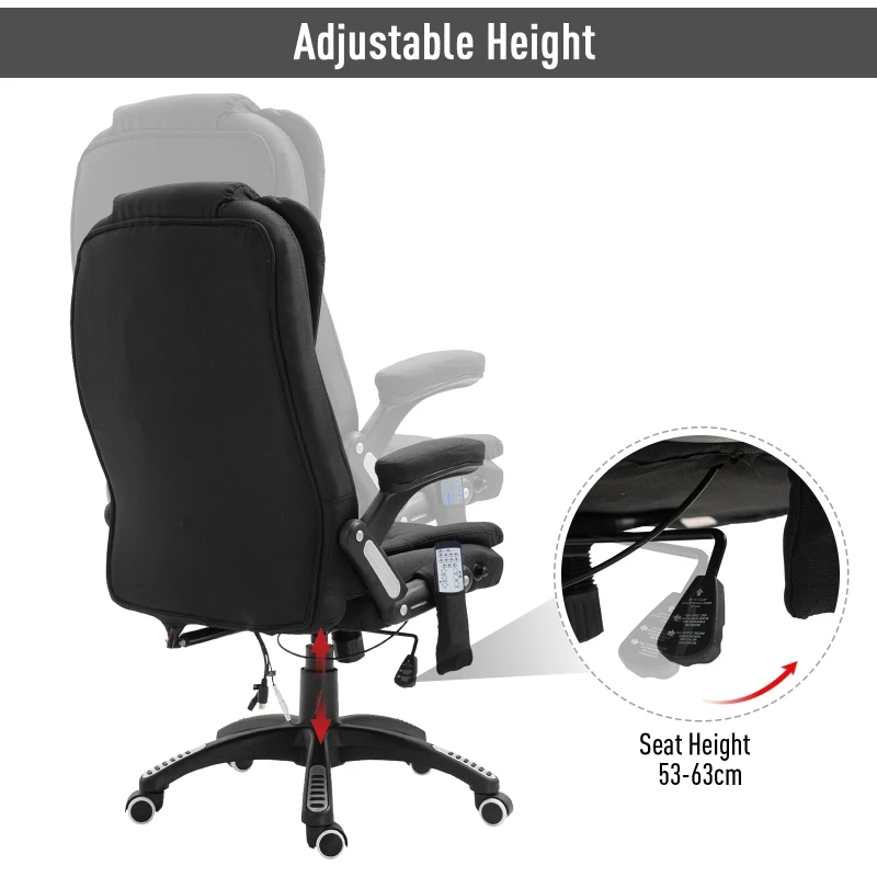 Vinsetto Massage 130° Reclining Chair Office Chair Relax Head