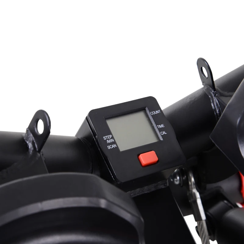 HOMCOM Mini Stepper W/Training Ropes-Black/Red