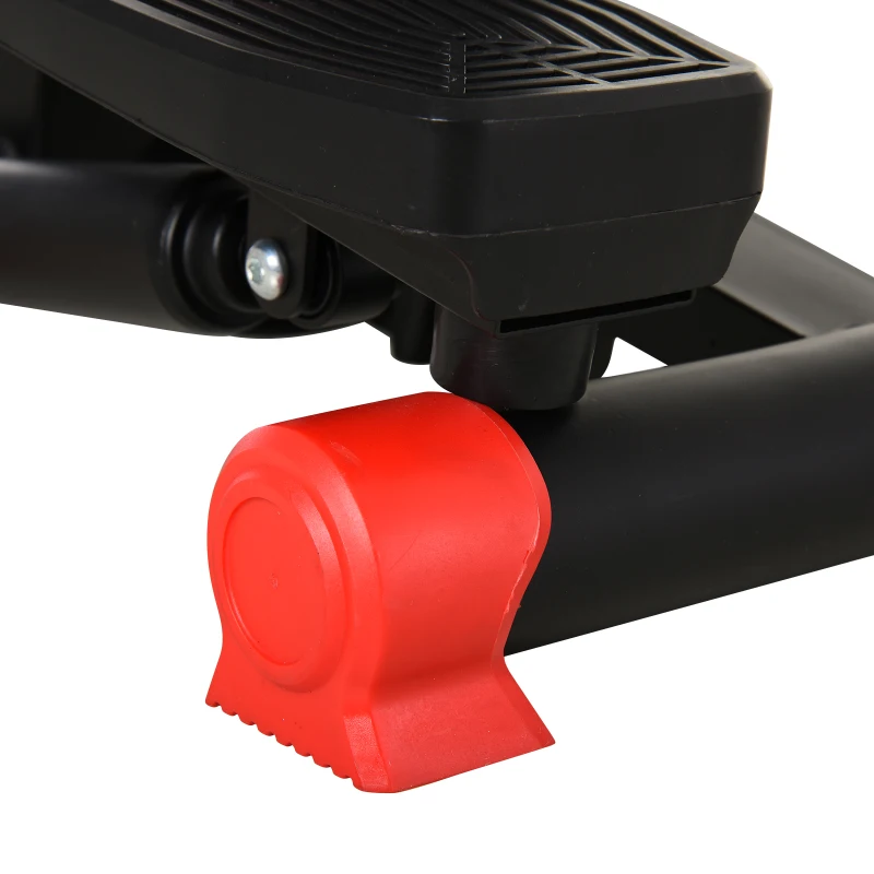 HOMCOM Mini Stepper W/Training Ropes-Black/Red