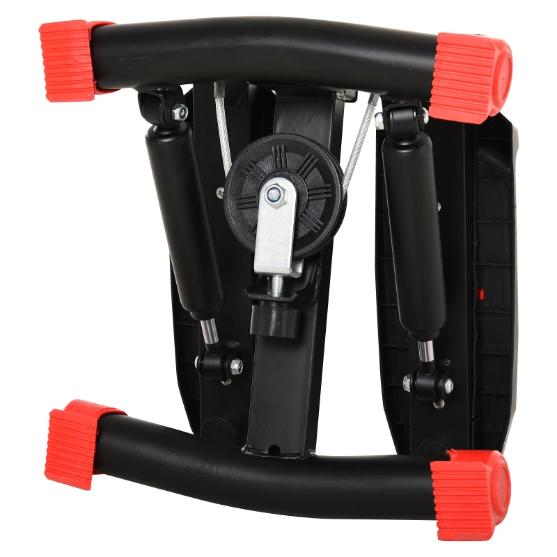 HOMCOM Mini Stepper W/Training Ropes-Black/Red
