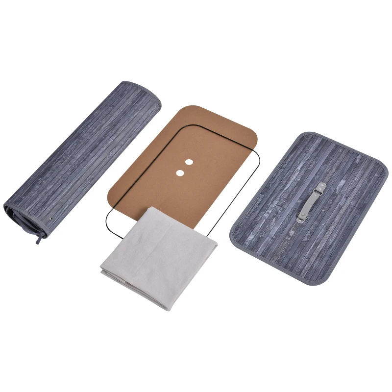 HOMCOM 100 l wasmand wasbox wasverzamelaar wassorteerder 2 x vak bamboe