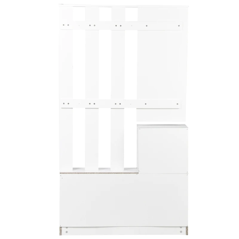 HOMCOM® garderobeset 2-delig schoenenkast spiegel 3-in-1 wit