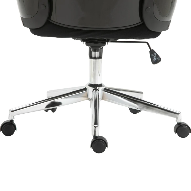 Vinsetto Padded Linen Ergonomic Home Office Chair w/ Wheels Grey