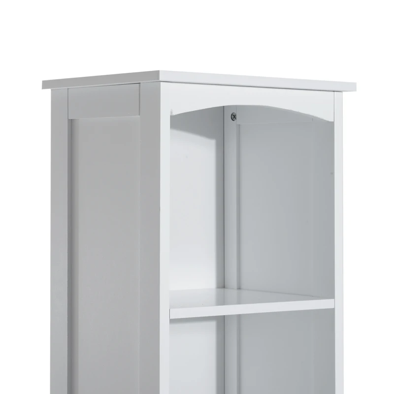 HOMCOM badkamerkast badkamermeubel hoge kast badkamerplank badmeubel wit 34x24x170 cm