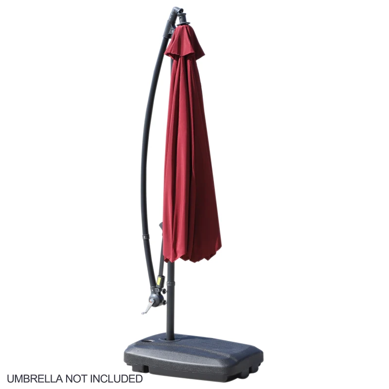 Outsunny Parasol Base Stand Weights Portable Umbrella Holder Sand or Water Filled Cantilever