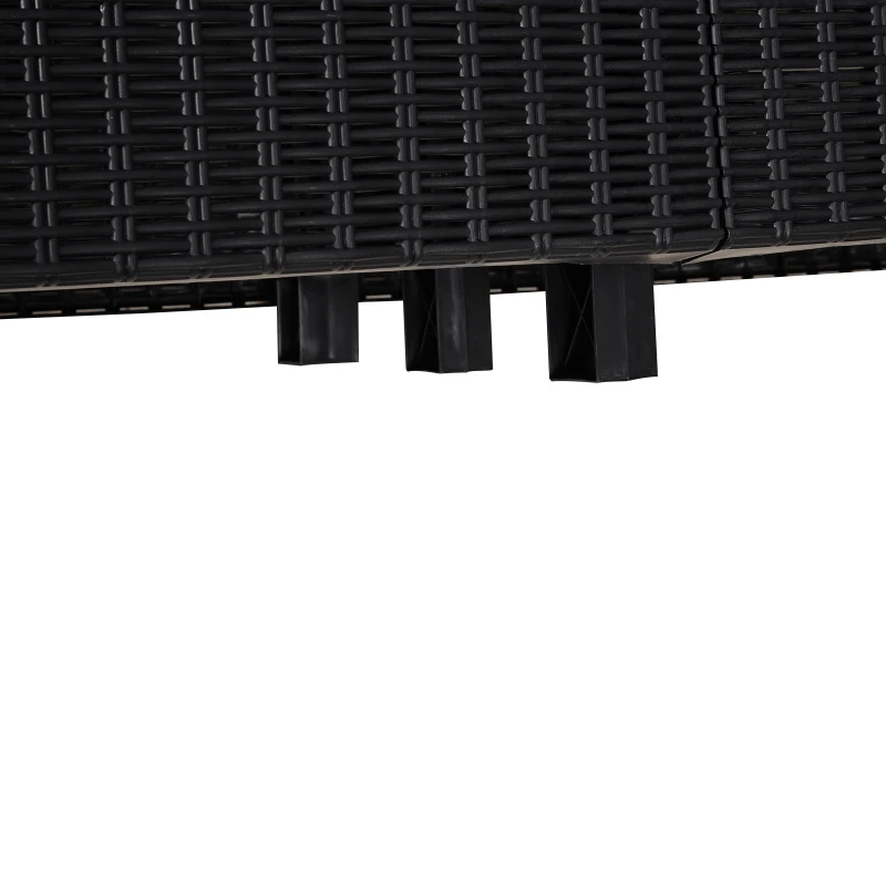 Outsunny 4-Seater Outdoor Garden PP Rattan Effect Furniture Set w/ Cushion Black