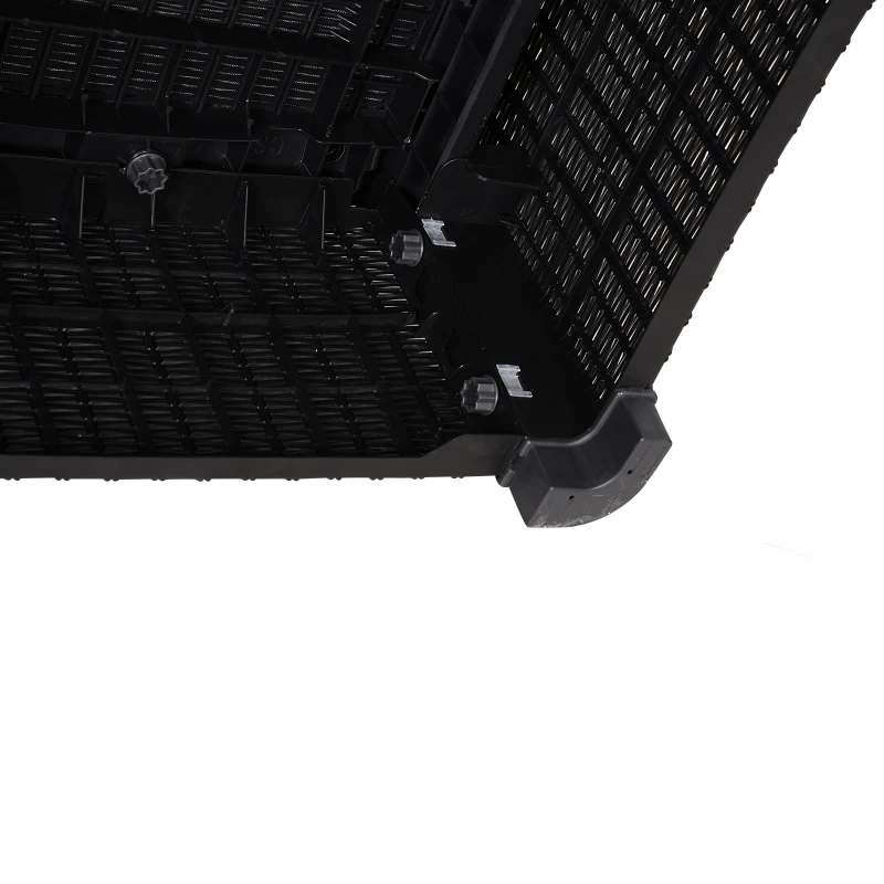 Outsunny 4-Seater Outdoor Garden PP Rattan Effect Furniture Set w/ Cushion Black