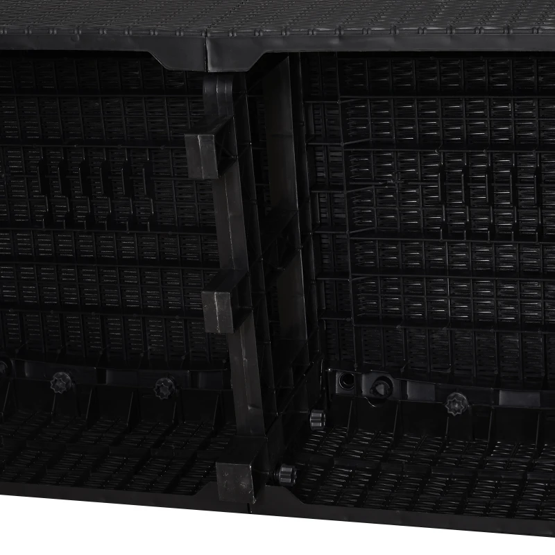 Outsunny 4-Seater Outdoor Garden PP Rattan Effect Furniture Set w/ Cushion Black