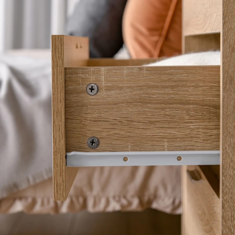HOMCOM Bedside Table with Drawer and Shelf, Living Room End Table, Bedroom Nightstand