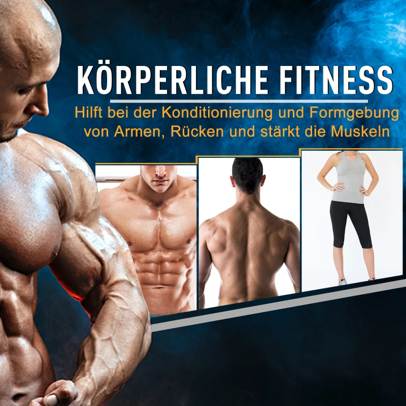 HOMCOM 25 kg halter & halter met lange stang, verstelbare ergonomische 3-in-1 halterset, 12 × schijven, 2 × korte stangen, 1 × lange stang, geel + zwart