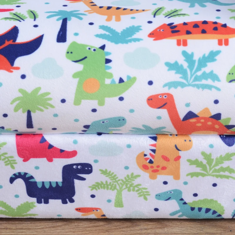 HOMCOM kinderstoel mini stoel kinderbank stoffen stoel gestoffeerde stoel voor kinderen kindermeubels dino's in de jungle 3-9 jaar flanel + hout + schuimstof 50 x 39 x 44 cm