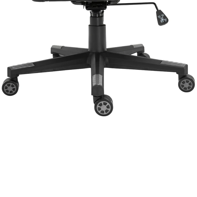 Vinsetto ergonomische bureaustoel, gaming stoel, draaistoel, kunstleer, schuimstof, MDF, zwart, 67,5 x 56 x 126-136 cm bureaustoel stoel kunstleer schuimstof MDF zwart | Aosom.de