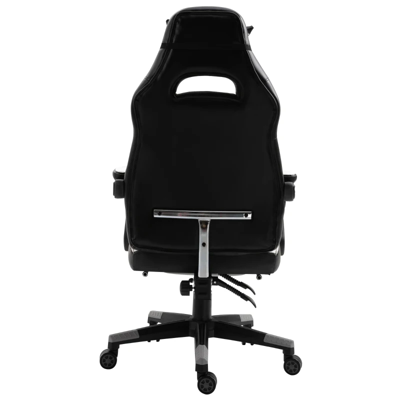 Vinsetto ergonomische bureaustoel, gaming stoel, draaistoel, kunstleer, grijs, wit, zwart, 68 x 70 x 120-127 cm