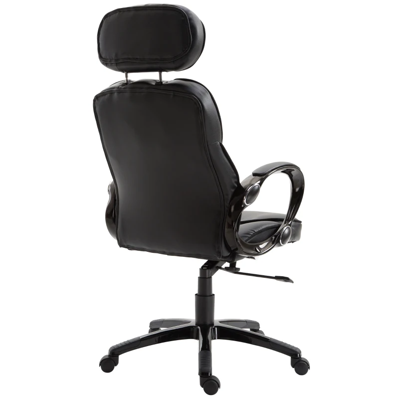 Vinsetto® KRZESŁO BIUROWE KRZESŁO OBROTOWE Z REGULOWANYM ZAGŁÓWKIEM czarne