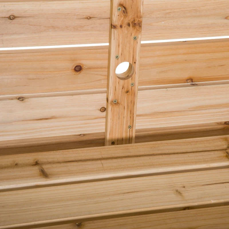 Outsunny® ZESTAW PIWNY 2 w 1 SKŁADANE MEBLE OGRODOWE  1 STÓŁ 2 ŁAWKI drewno jodłowe naturalny 138 x 130 x 73 cm