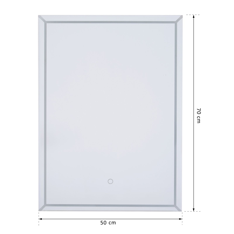 kleankin® LUSTRO ŚCIENNE ŁAZIENKA WŁĄCZNIK DOTYKOWY ALUMINIUM srebrny