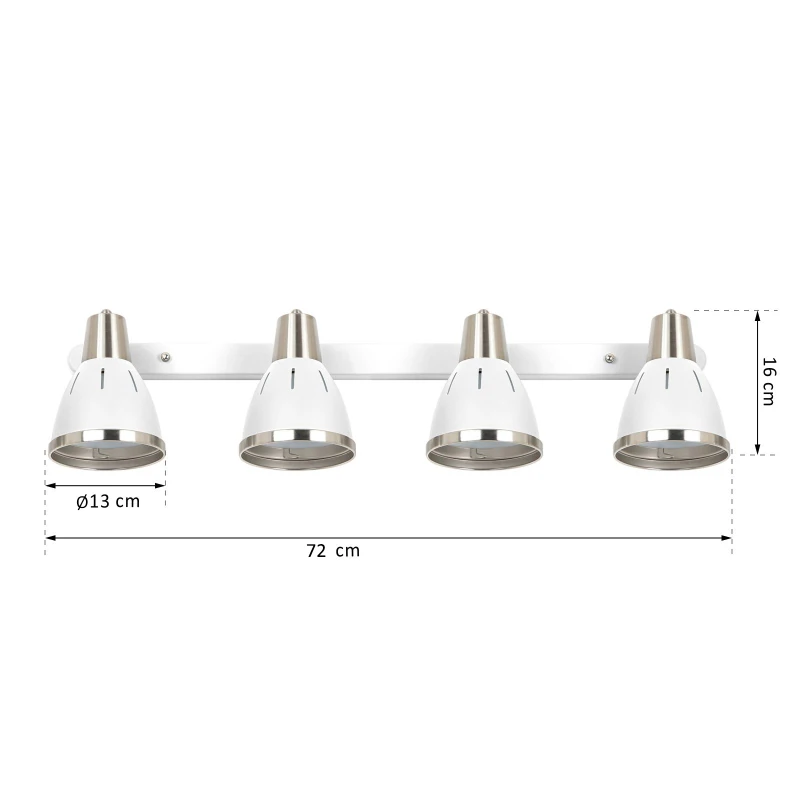HOMCOM® KINKIET ZESTAW 4 REFLEKTORÓW ŚCIENNYCH OBROTOWA LAMPA PUNKTOWA