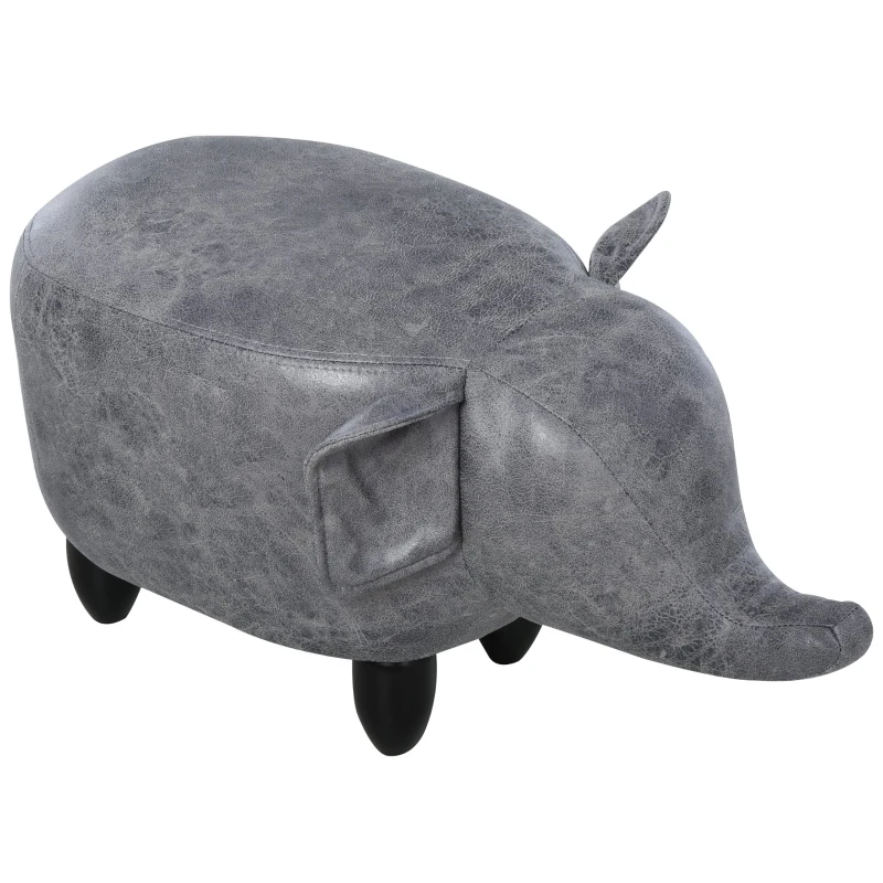 stołek zwierzątko ozdobny taboret pufa tapicerowana w formie zwierzęcia słoń taboret szary