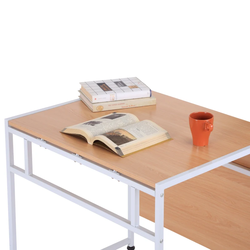 HOMCOM® STÓŁ SKŁADANY BIURKO 2 w 1 Płyta MDF Buk
