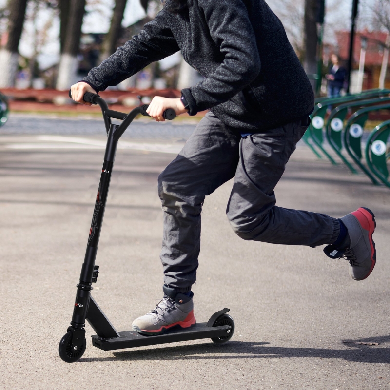 Homcom® Hulajnoga Wyczynowa Freestyle Triki Kółka Poliuretanowe od 14 Lat Aluminium Czarna
