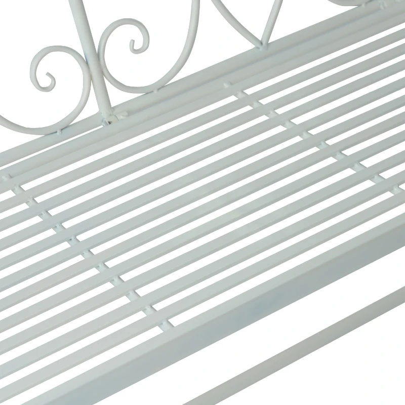 Outsunny HUŚTAWKA OGRODOWA ŁAWKA BUJANA 2-OSOBOWA METAL mlecznobiała