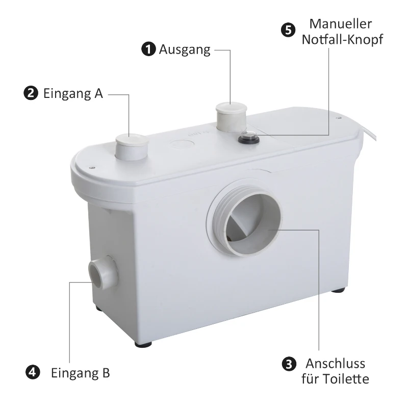 HOMCOM POMPA ŚCIEKOWA WC PRYSZNIC 600 W