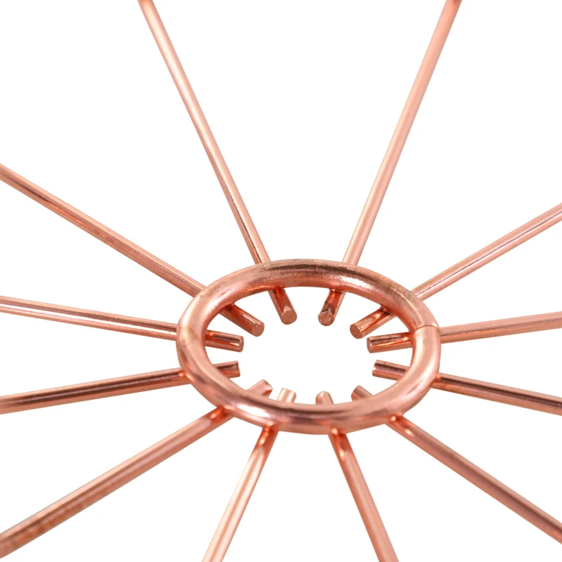 Stolik ze schowkiem HOMCOM, zestaw 2 szt., metalowy kosz z drewnianą pokrywą, stolik nocny, różowe złoto, Ø 40,7 x 49,5 cm, Ø 33,8 x 40,8 cm