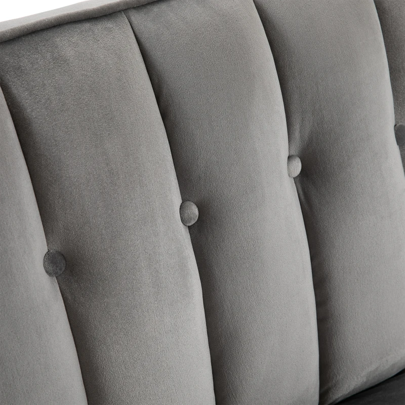 HOMCOM® SOFA ROZKŁADANA 3-OSOBOWA GRUBE OBICIE FLANELOWE METALOWY STELAŻ OBCIĄŻENIE 250 KG 205 x 98 x 98 cm