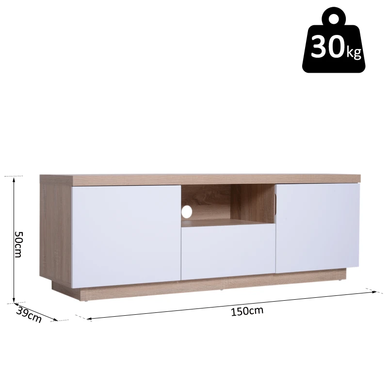 HOMCOM® SZAFKA RTV STOJAK LOWBOARD 1 SZUFLADA 2 SZAFKI