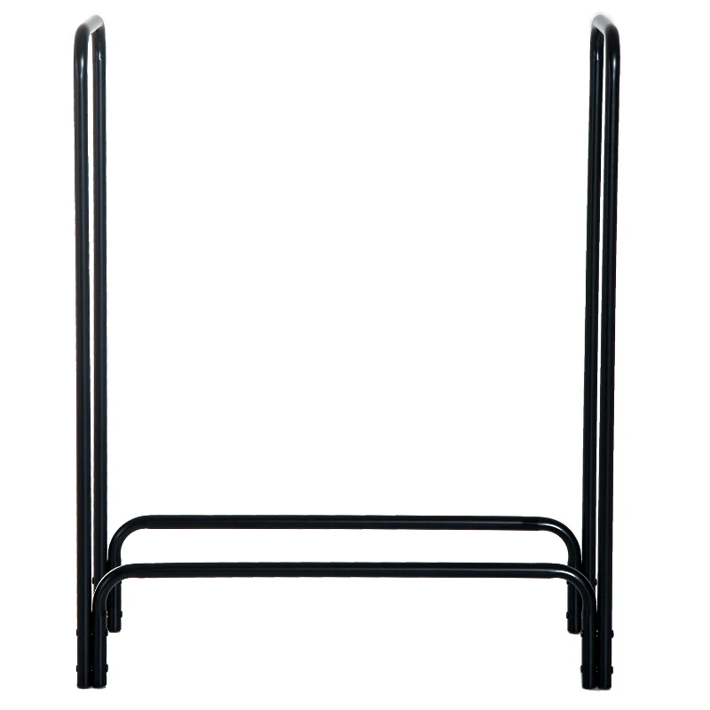 HOMCOM METALOWY REGAŁ NA DREWNO KOMINKOWE czarny