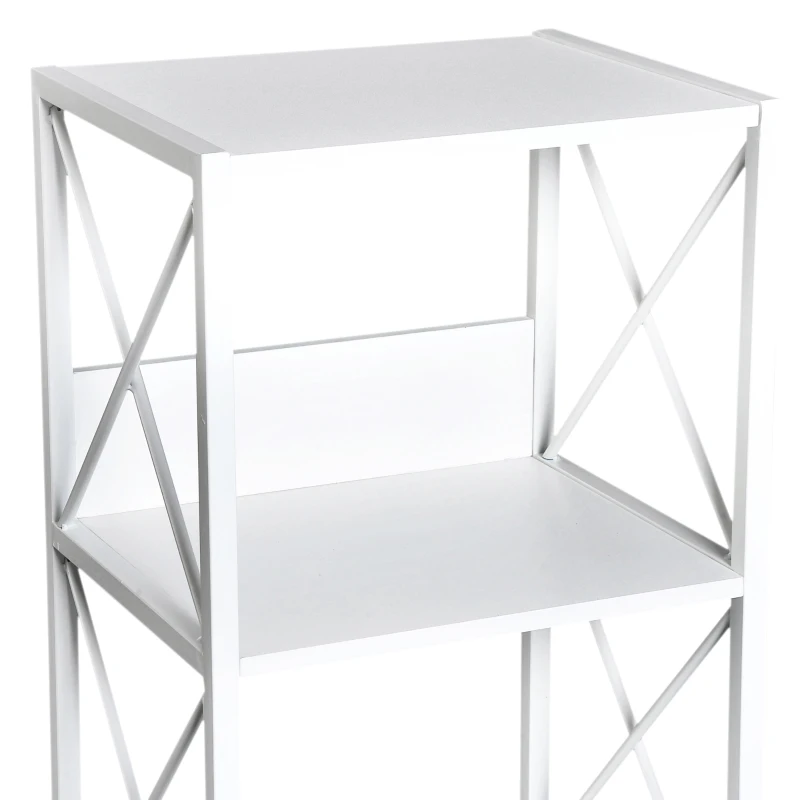 HOMCOM® REGAŁ NA KSIĄŻKI STOJĄCY 4 PÓŁKI metalowy biały