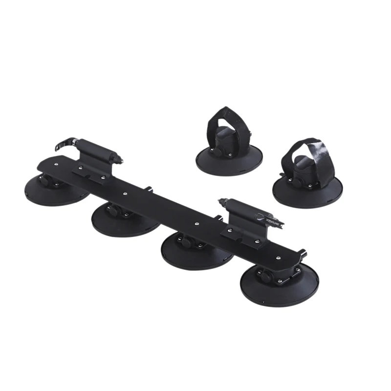 HOMCOM® BAGAŻNIK DACHOWY ROWEROWY NA PRZYSSAWKI 2 x ROWERY aluminium czarny 82 x 15 x 13 cm (DxSxW)