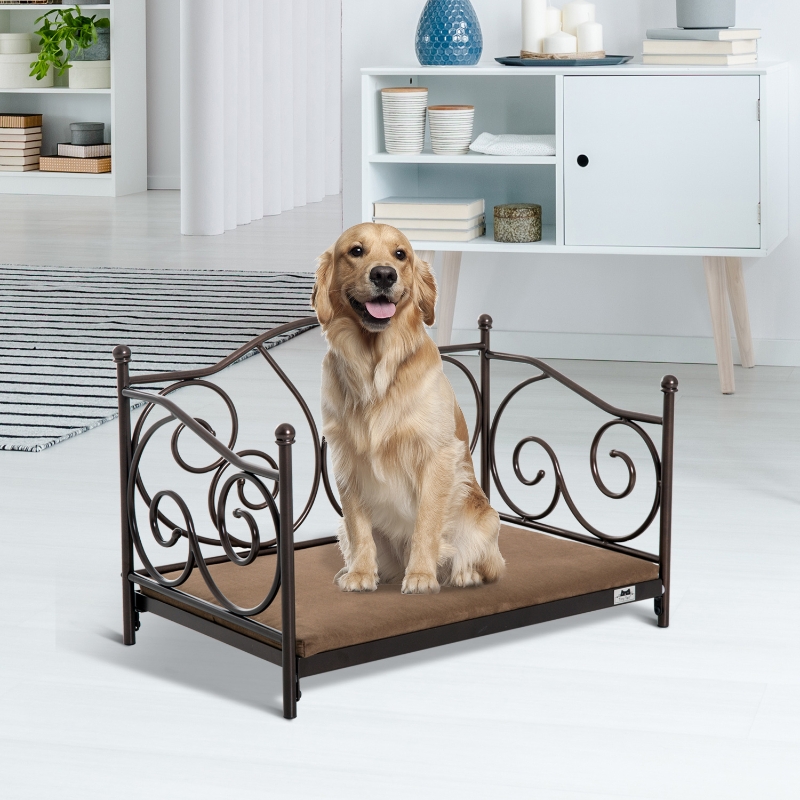 PawHut LEŻANKA DLA PSA KOTA ŁÓŻKO SOFA Z PODUSZKĄ brązowa
