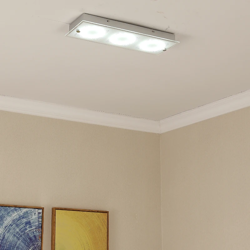 HOMCOM LED LAMPA SUFITOWA 3-PUNKTOWA 18 W srebrna