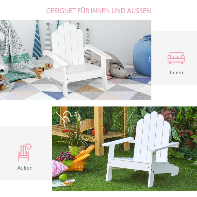 Krzesło ogrodowe w amerykańskim stylu dzieci leżak ogrodowy krzesło balkonowe z drewna biały