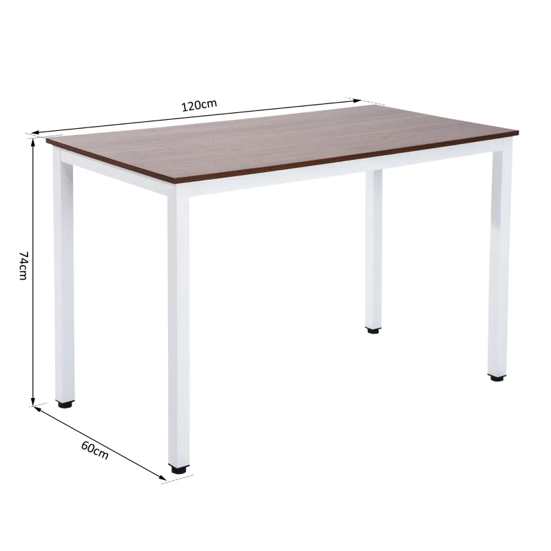 HOMCOM® STOLIK KOMPUTEROWY BIURKO KOMPUTER Orzechowy Biały