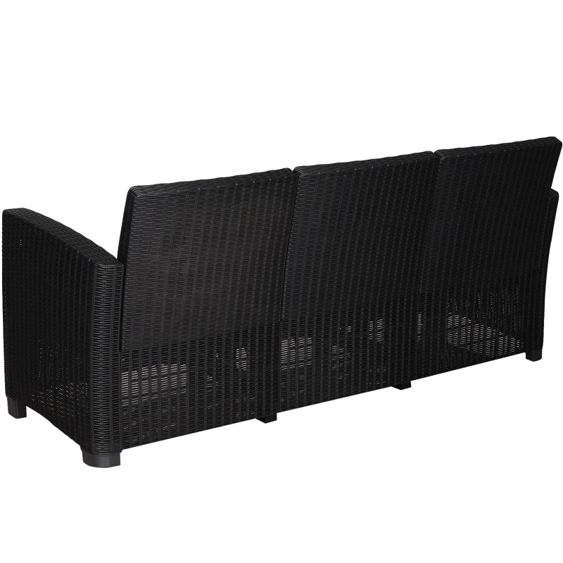 Outsunny® 4-częściowy Zestaw Mebli Ogrodowych Fotele Sofa Poduszki Stolik ze Schowkiem