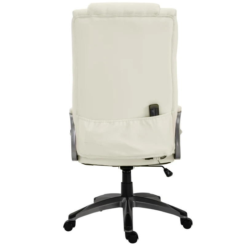Krzesło biurowe z funkcją masażu krzesło obrotowe fotel biurowy z regulacją wysokości fotel do masażu kremowobiały
