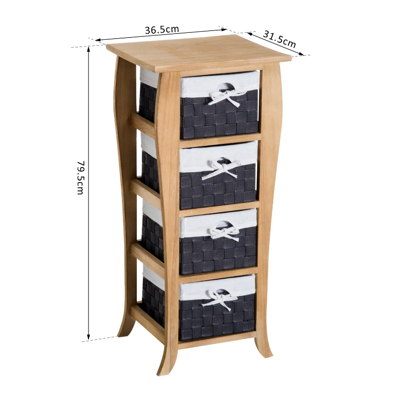 HOMCOM SZAFKA KOMODA Z 4 SZUFLADAMI DREWNIANA 79,5 cm