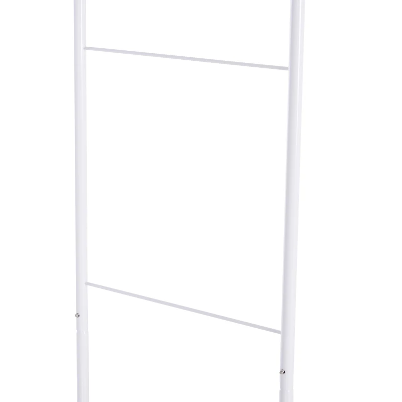 HOMCOM® Wieszak Stojak na Ubrania Garderoba Regał Szafa Metal Biały 122 x 42,5 x 151 cm