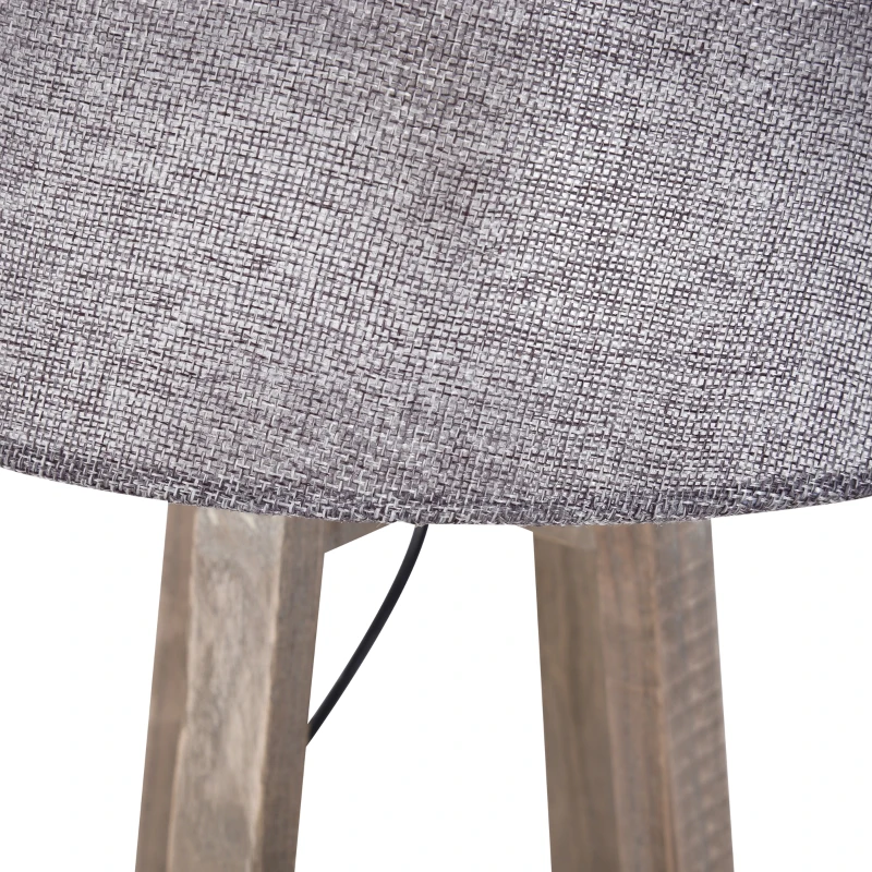 HOMCOM® LAMPKA STOŁOWA NOCNA STOJĄCA KLOSZ drewno szara 40 W styl skandynawski