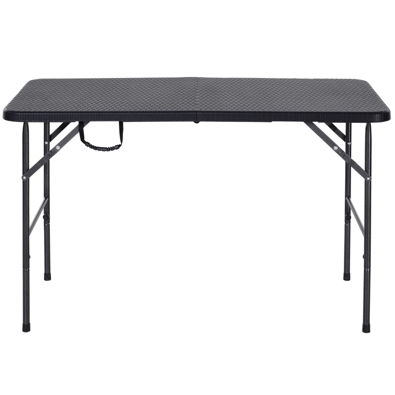 Outsunny® Stół Składany Kempingowy Piknikowy Przenośny Metal Czarny