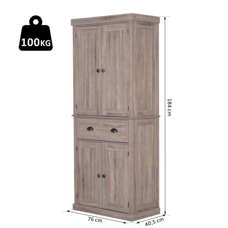 Wysoka szafka łazienkowa szafa kuchenna komoda 4 półki szuflada MDF