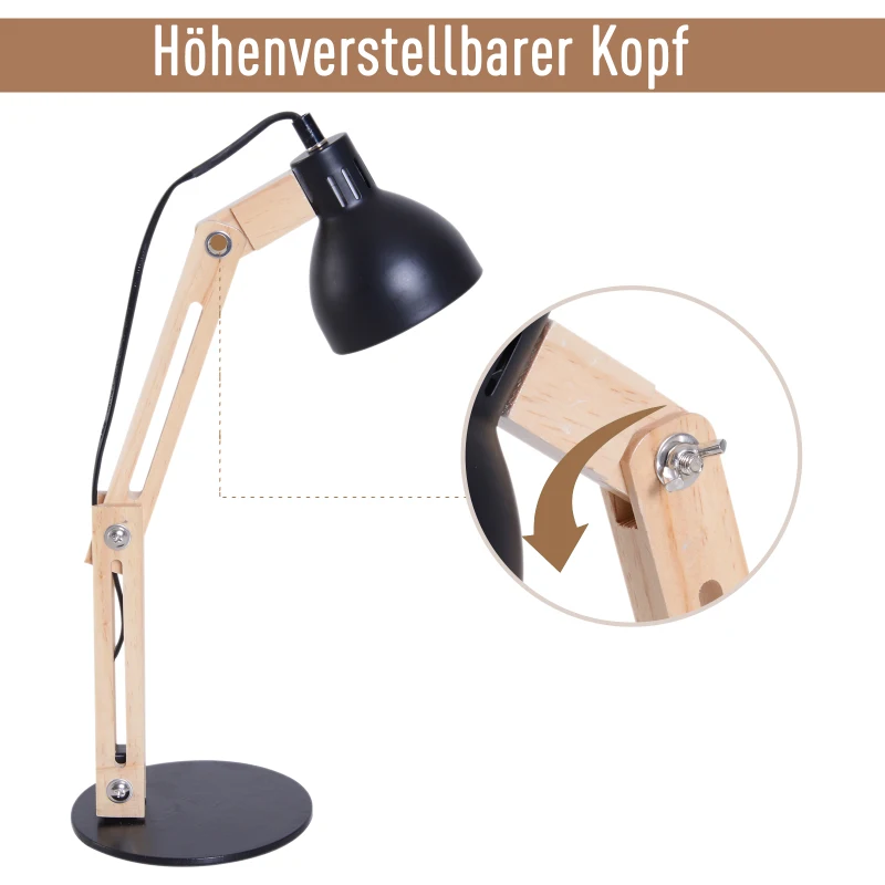 HOMCOM® LAMPKA STOŁOWA NA BIURKO REGULOWANA LAMPKA DO CZYTANIA