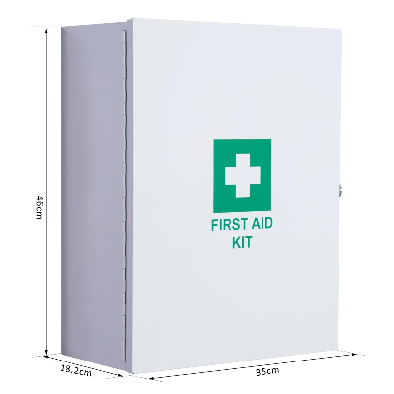 HOMCOM SZAFKA PIERWSZEJ POMOCY SZAFKA MEDYCZNA KLUCZE biała