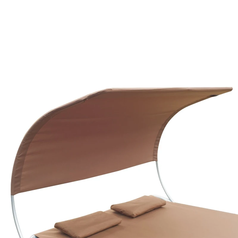 Outsunny PODWÓJNA LEŻANKA LEŻAK HAMAK brązowy