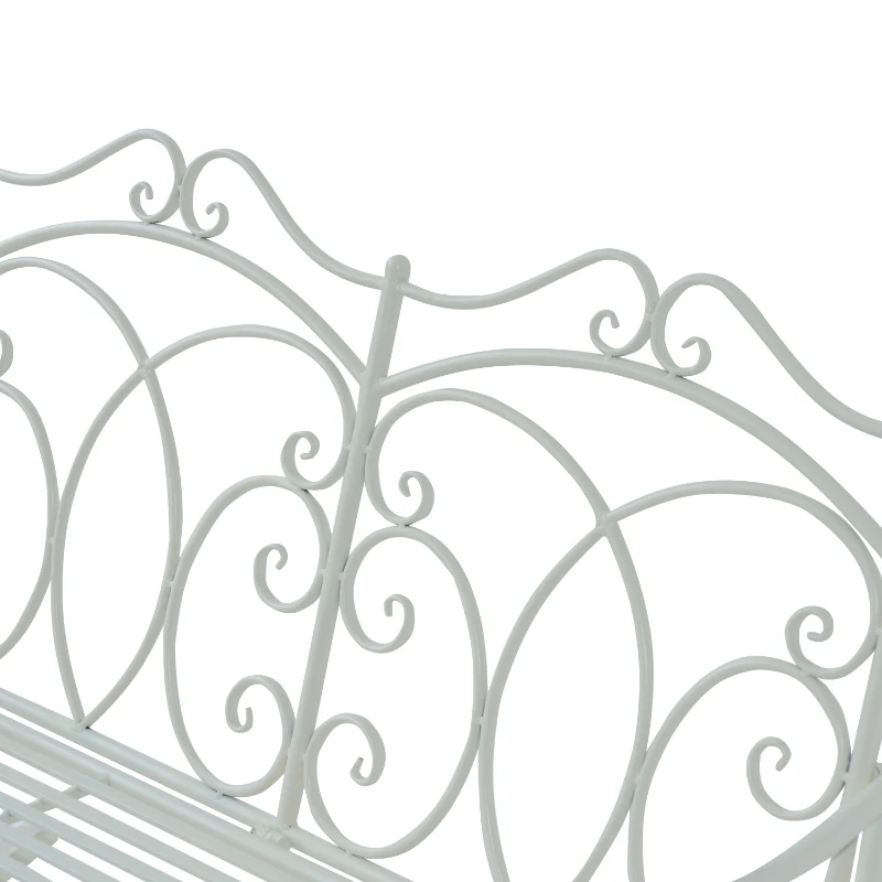 Outsunny HUŚTAWKA OGRODOWA ŁAWKA BUJANA 2-OSOBOWA METAL mlecznobiała