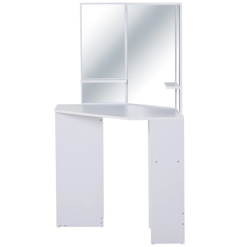 HOMCOM® Toaletka z 3 Lustrami i 5 Szufladami Płyta Wiórowa Biała