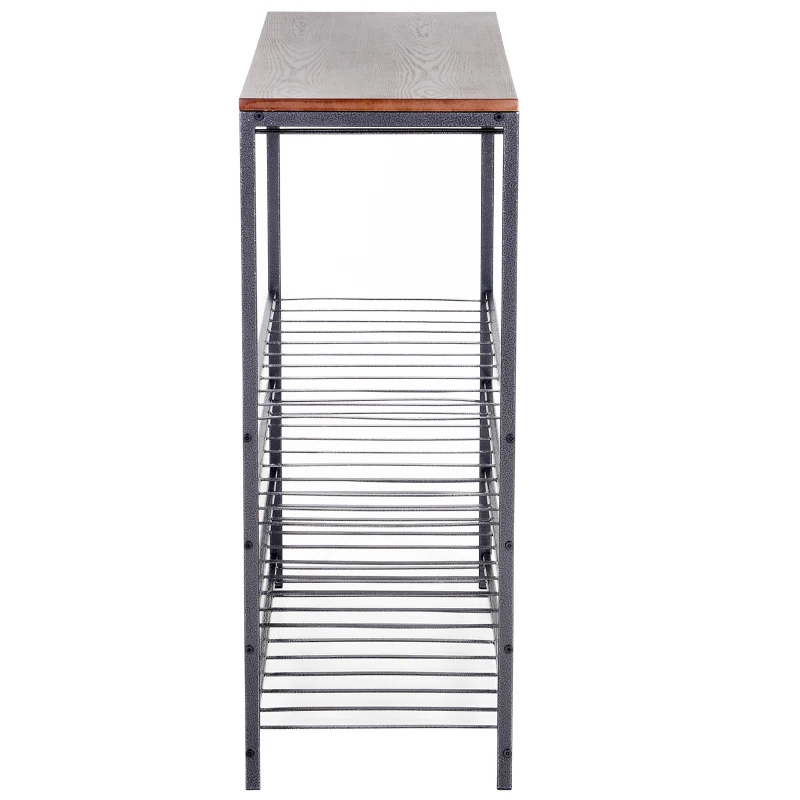 HOMCOM® REGAŁ NA WINO, STOJAK NA BUTELKI, UCHWYTY NA 40 BUTELEK & 24 KIELISZKI czarny METAL 96 X 35 X 91 cm