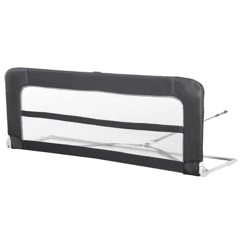 Barierka do łóżka 150 cm barierka ochronna na łóżko zabezpieczenie przed wypadnięciem dla małych dzieci składana szara